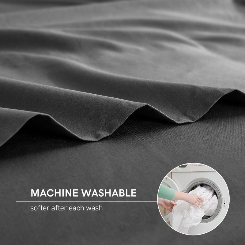 YnM Exclusive Cotton Duvet Cover for Weighted Blankets with 16 Strings (Dark Grey, 48"x72") - Image 5